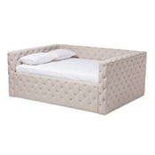 Baxton Studio Anabella Modern and Contemporary Light Beige Fabric Upholstered Full Size Daybed